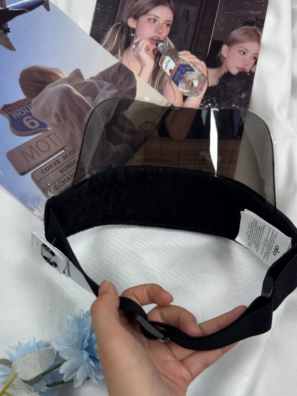 NWT🥏Alo Yoga Airlift Solar Visor Black Tennis Golf Cap🧢Minimal Sport Style - Picture 4 of 6